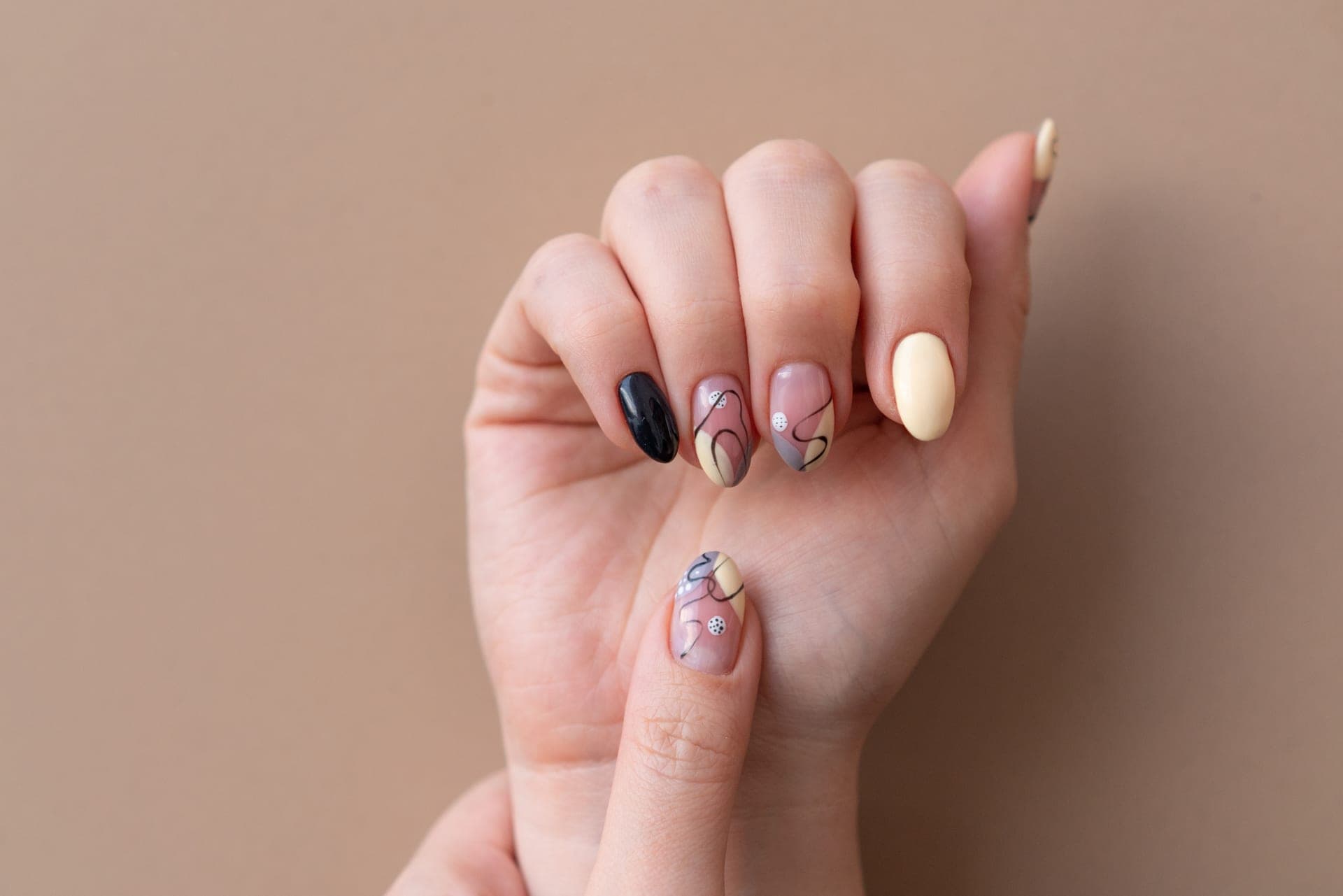 Manicure with accent nail art