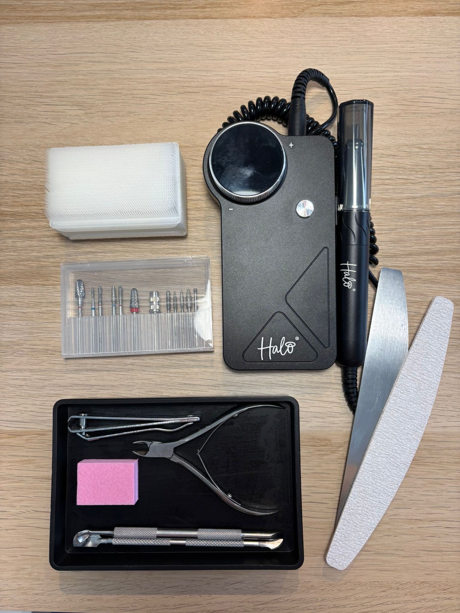 Halo professional nail kit at the bench